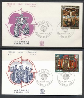 Andorra-Fr-1975-Europa-Paintings-2xFDC