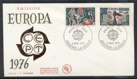 Andorra-Fr-1976-Europa-Pottery-FDC