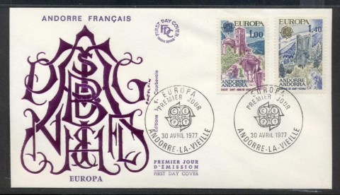 Andorra-Fr-1977-Europa-Landscapes-FDC