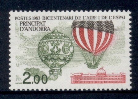 Andorra-Fr-1983-Manned-Flight-Bicentenary-MUH