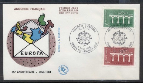 Andorra-Fr-1984-Europa-Bridge-FDC