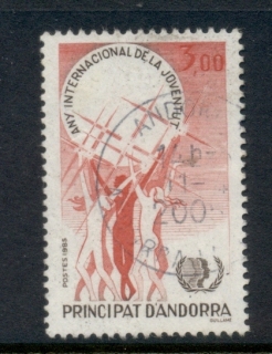 Andorra-Fr-1985-International-Youth-year-FU