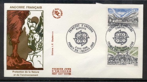 Andorra-Fr-1986-Europa-Environment-FDC