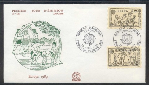 Andorra-Fr-1989-Europa-Childrens-Play-FDC