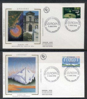 Andorra-Fr-1994-Europa-Scientific-Discoveries-2x-FDC