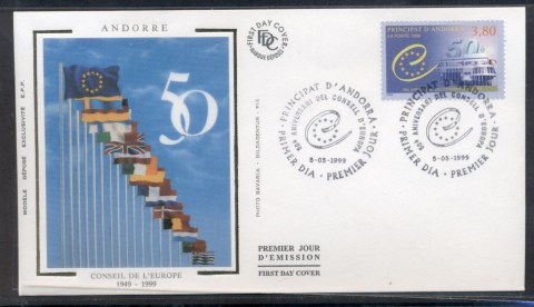 Andorra-Fr-1999-Council-of-Europe-FDC