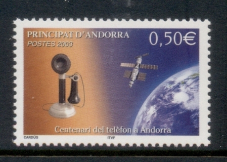 Andorra-Fr-2003-Telephone-in-Anrorra-Centenary-MUH