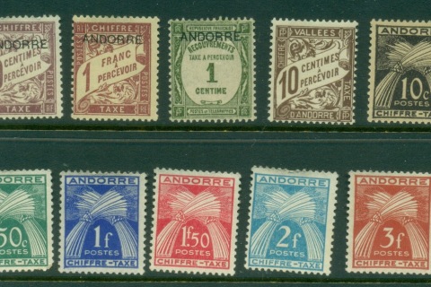 Andorra-Fr-1930s-on-Postage-Dues-Asst-MLH-MUH