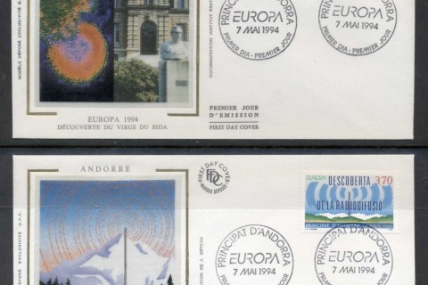 Andorra-Fr-1994-Europa-Scientific-Discoveries-2x-FDC