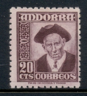 Andorra-Sp-1948-53-Pictorial-20c-Provost-MLH