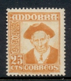 Andorra-Sp-1948-53-Pictorial-25c-Provost-MLH