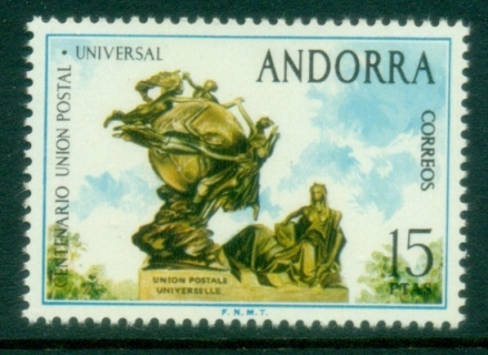 Andorra-Sp-1974-UPU-centenary-MUH