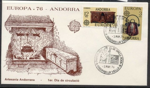 Andorra-Sp-1976-Europa-Pottery-FDC