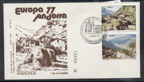 Andorra-Sp-1977-Europa-Landscapes-FDC