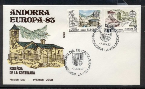 Andorra-Sp-1983-Europa-Human-Genius-FDC