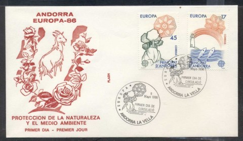 Andorra-Sp-1986-Europa-Environment-FDC