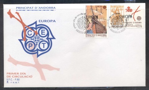 Andorra-Sp-1992-Europa-Columbus-Discovery-of-America-FDC