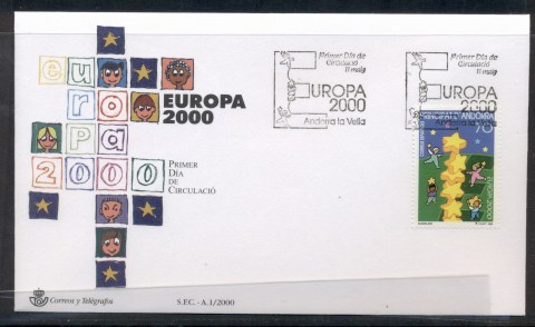 Andorra-Sp-2000-Europa-Field-of-Stars-FDC