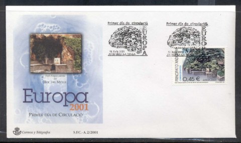 Andorra-Sp-2001-Europa-Water-FDC