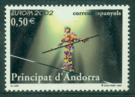 Andorra-Sp-2002-EUROPA-Stamps-The-Circus-MUH