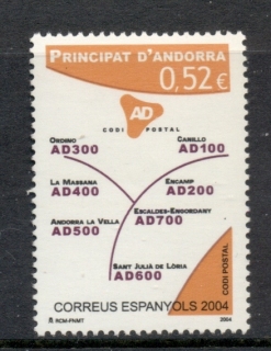 Andorra-Sp-2004-Postal-Codes-MUH