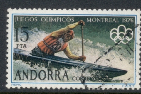 Andorra-Sp-1976-Summer-Olympics-Montreal-15p-Canoe-FU