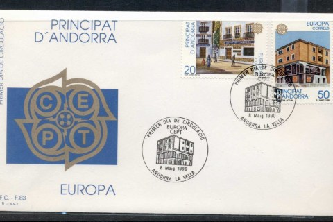 Andorra-Sp-1990-Europa-Post-Offices-FDC