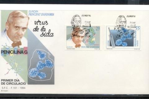 Andorra-Sp-1994-Europa-Scientific-Discoveries-FDC