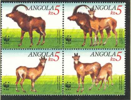 Angola-2000 WWF Antelope Block