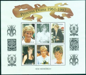 Angola-1998 Princess Diana in Memoriam, Snapshots of a Princess MS
