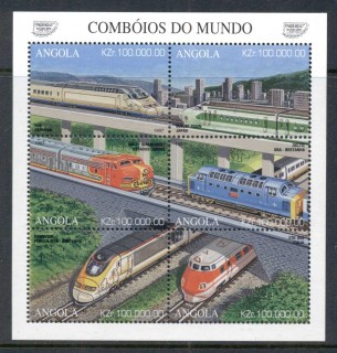 Angola-1997-Trains-sheetlet-MUH