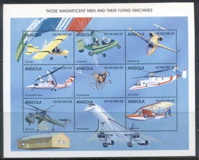 Angola-1998-Airplanes-sheetlet-MUH