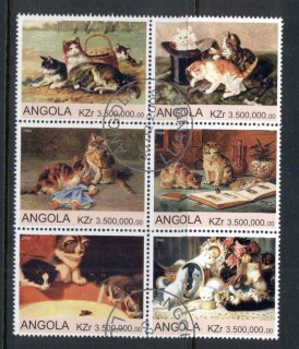 Angola-2000-Cat-paintings-blk6-rebel-Issue-CTO