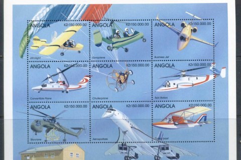 Angola-1998-Airplanes-sheetlet-MUH