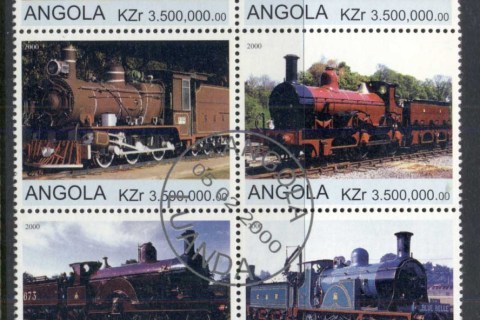Angola-2000-Steam-Trains-blk6-rebel-Issue-CTO