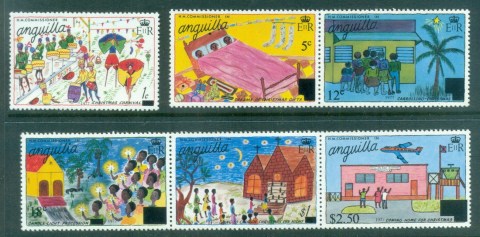 Anguilla-1977-Childrens-Paintings-Surch