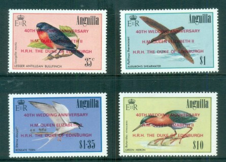 Anguilla-1987-QEII-40th-Wedding-Anniversary-Opt-Birds-MUH