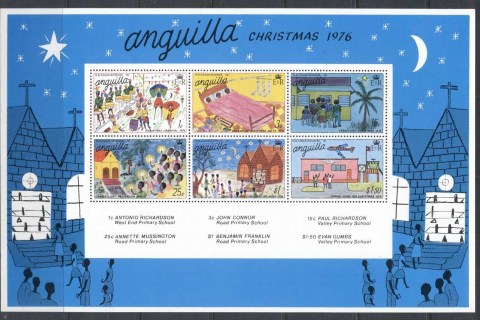 Anguilla-1976-Xmas-Childrens-Paintings-MS-MUH