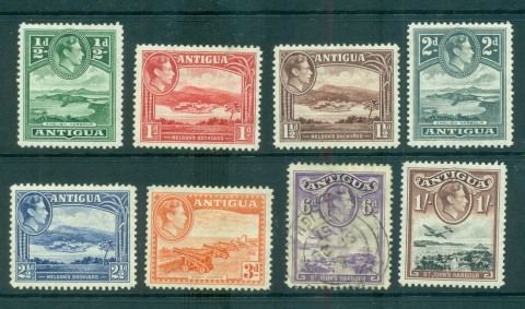 Antigua-1938-49-KGVI-Defins-to-1-MLH-FU-lot68155