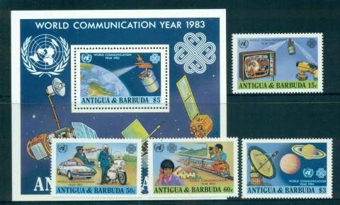 Antigua-Barbuda-1983-World-Communications-year-Trains-MS-MUH-lot51899
