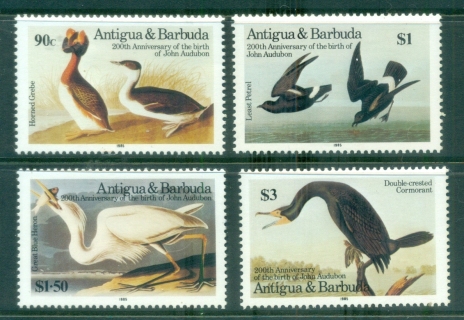 Antigua-Barbuda-1985-Audubon-Birds-MUH