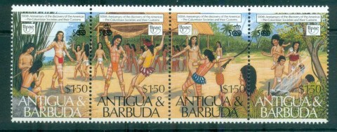 Antigua-Barbuda-1989-Arawak-Indian-Whip-dance-Str-4-MUH-lot80972