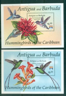 Antigua-Barbuda-1992-Humming-Birds-2x-MS-MUH