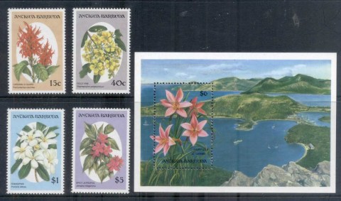 Antigua-Barbuda-1993-Flowers-Asst-4-8-MS-MUH