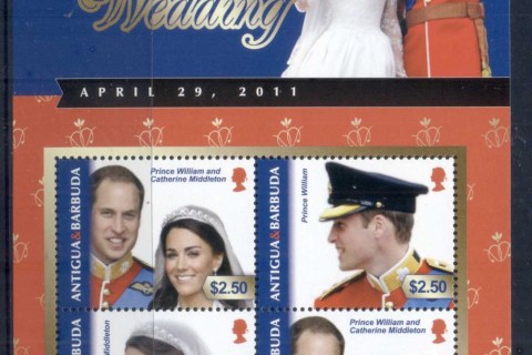 Antigua-Barbuda 2011 Royal Wedding William & Kate #1112 $2.50 MS