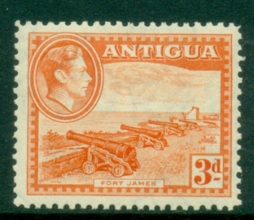 Antigua-1938-48-KGVI-Pictorials-3d-Fort-James-MLH