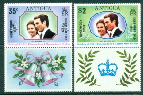 Antigua-1973-Princess-Anne-Honeymoon-Visit-labels-MLH-Lot30139