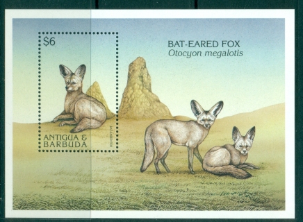 Antigua-Barbuda-1997-Rare-Animals-Bat-Eared-Fox-MS-MUH