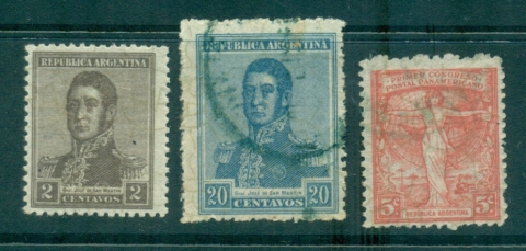 Argentina-1922-23-No-Wmk-3-FU-lot37112