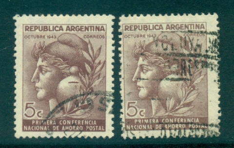 Argentina-1943-National-Postal-Savings-Both-Wmks-FU-lot37154